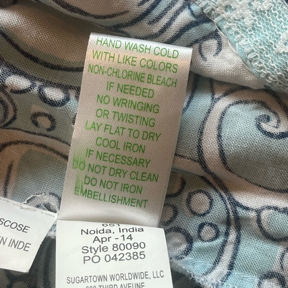 Lilly Pulitzer Sarah Tunic Dress Beaded Jeweled Neck Line Sleeves M Pale Blue - Picture 10 of 11